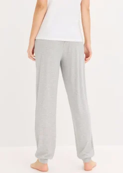 Clearance Pantalón de pijama de suave canalé de viscosa Mujer Homewear|Ropa Para Dormir