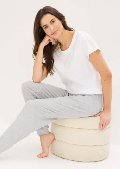 Clearance Pantalón de pijama de suave canalé de viscosa Mujer Homewear|Ropa Para Dormir