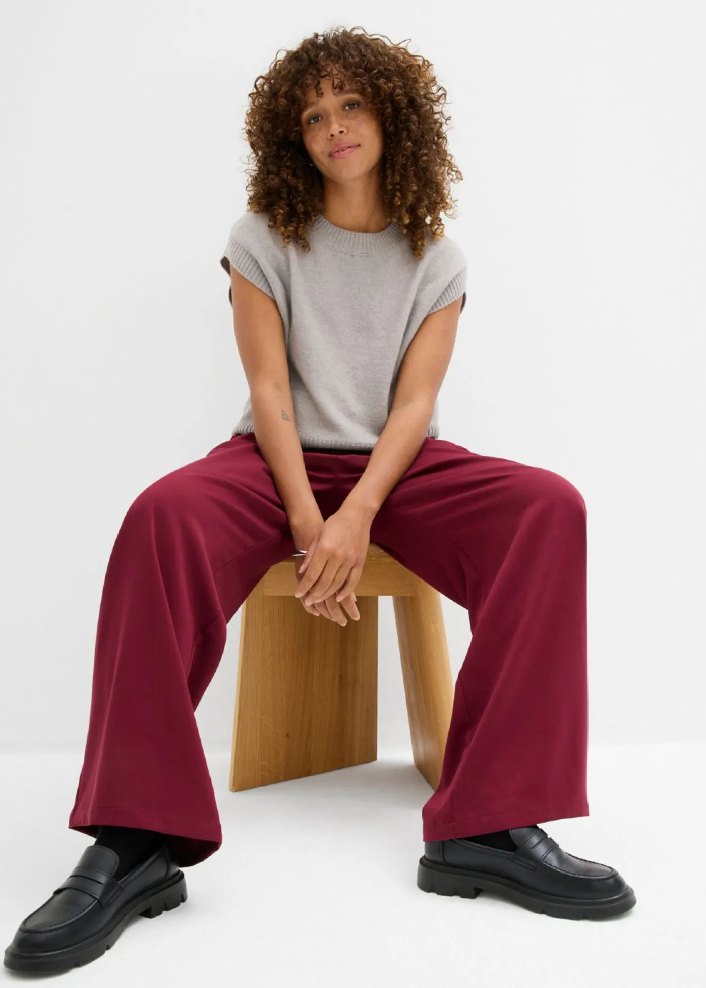 Sale Pantalón de pinzas con cordón Mujer Pantalones