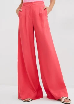 New Pantalón de pinzas de lyocell fluido Mujer Esenciales|Pantalones