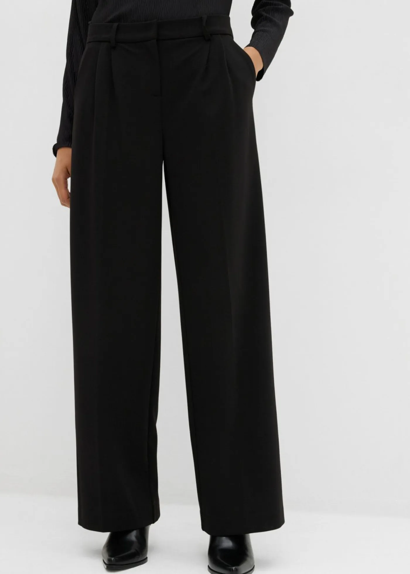 Discount Pantalón de pinzas de mezcla de viscosa Mujer Esenciales|Pantalones