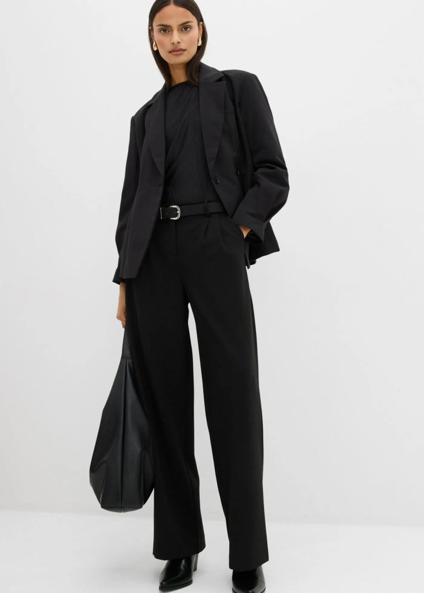 Discount Pantalón de pinzas de mezcla de viscosa Mujer Esenciales|Pantalones