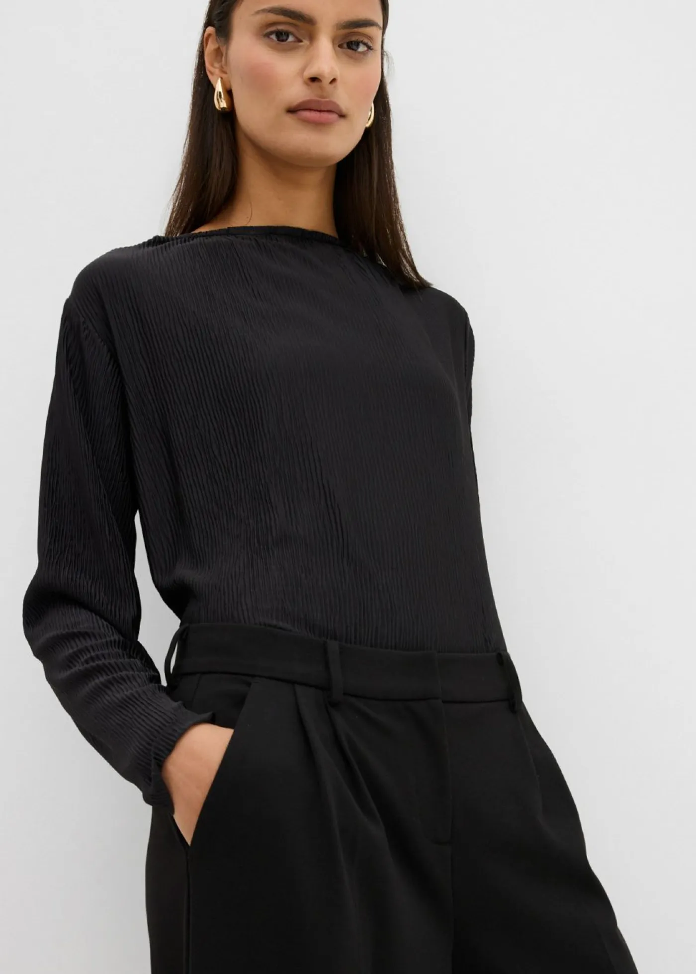 Discount Pantalón de pinzas de mezcla de viscosa Mujer Esenciales|Pantalones