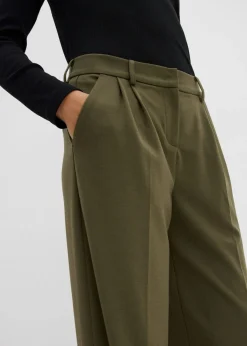 Hot Pantalón de pinzas de mezcla de viscosa Mujer Esenciales|Pantalones