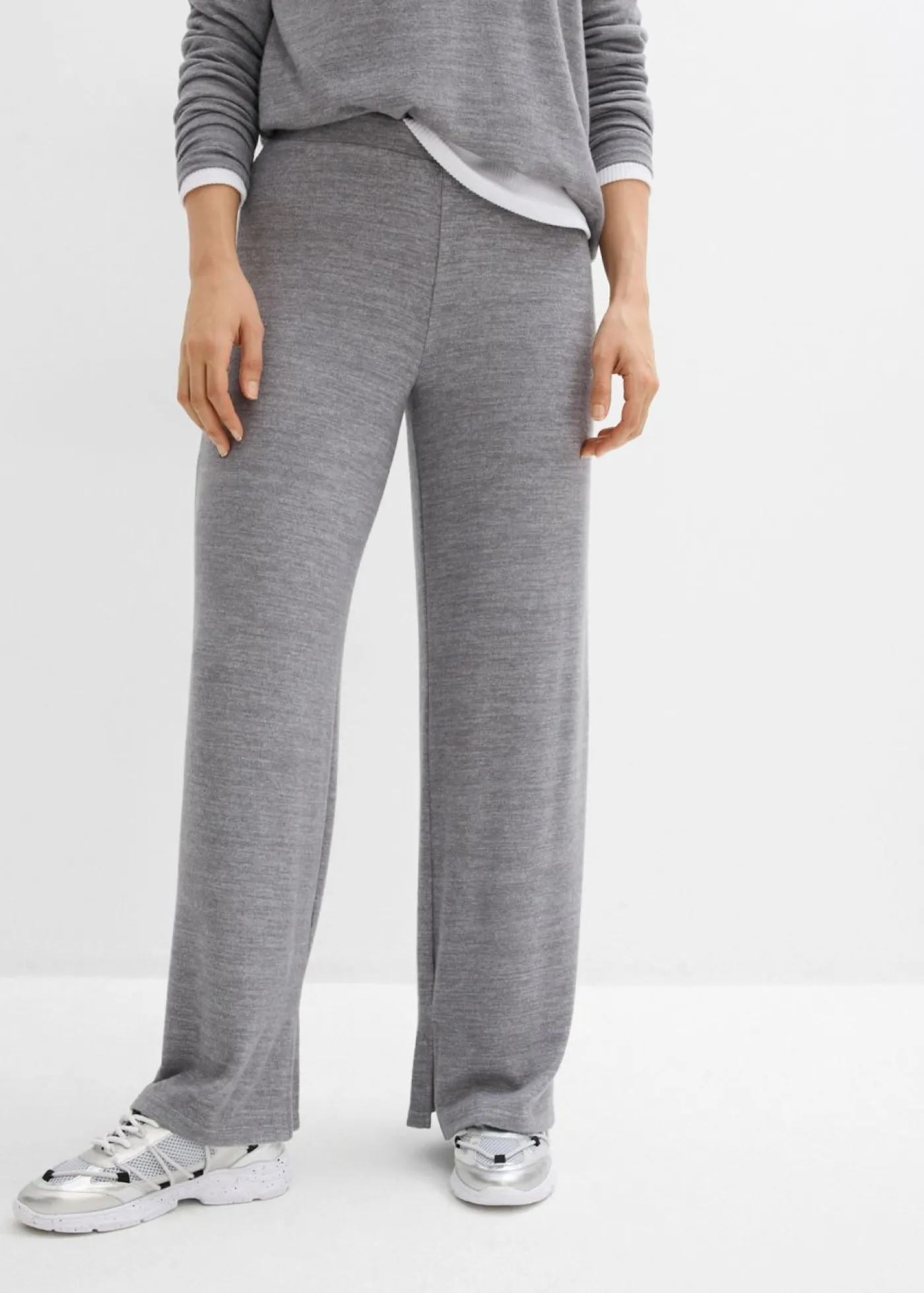Pantalón de punto con aspecto de punto Mujer Pantalones