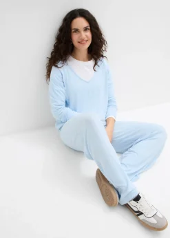 New Pantalón de punto con aspecto de punto Mujer Pantalones