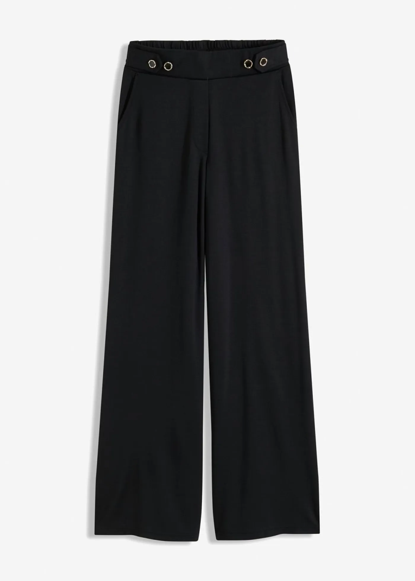 Pantalón de punto con cierre decorativo Mujer Pantalones
