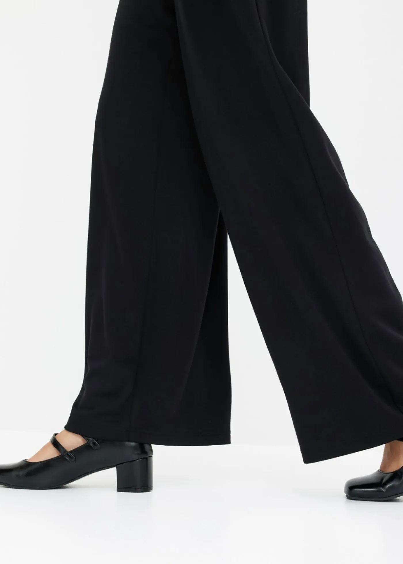 Pantalón de punto con cierre decorativo Mujer Pantalones