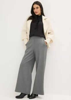 Clearance Pantalón de punto con cierre decorativo Mujer Pantalones