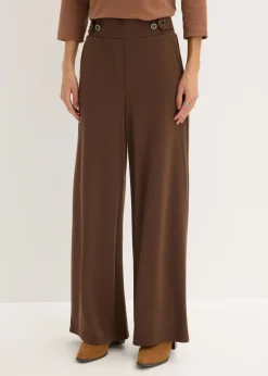 Sale Pantalón de punto con cierre decorativo Mujer Pantalones