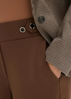 Sale Pantalón de punto con cierre decorativo Mujer Pantalones