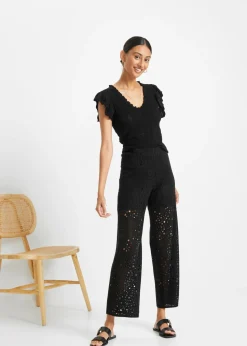 Clearance Pantalón de punto con cinturilla elástica Mujer Pantalones