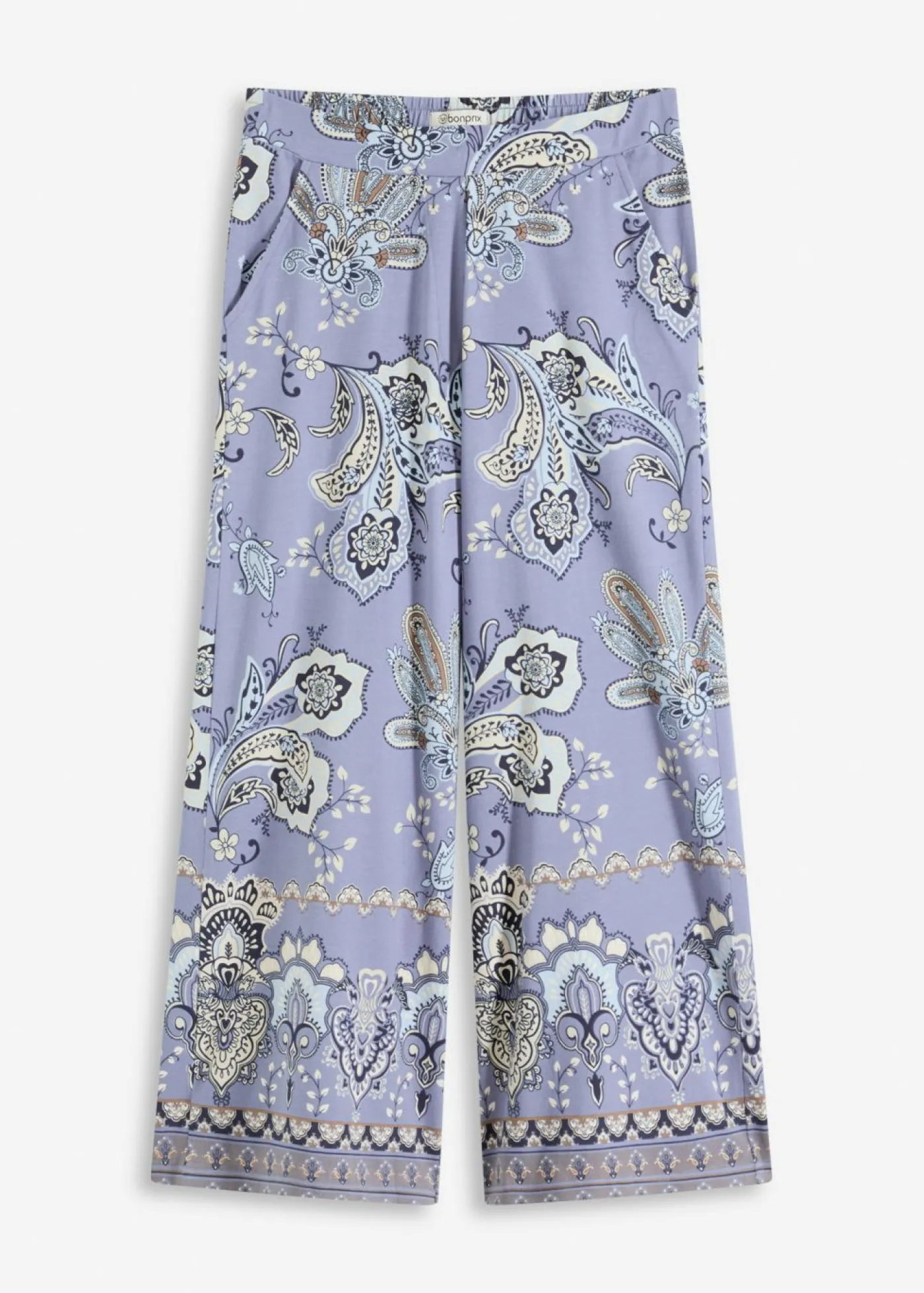 Outlet Pantalón de punto con estampado paisley Mujer Pantalones