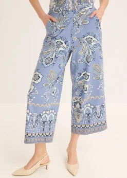 Outlet Pantalón de punto con estampado paisley Mujer Pantalones