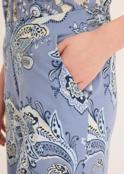 Outlet Pantalón de punto con estampado paisley Mujer Pantalones