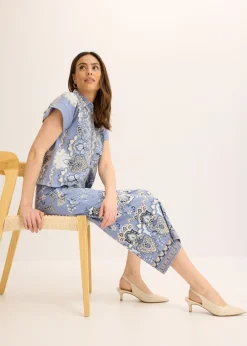 Outlet Pantalón de punto con estampado paisley Mujer Pantalones