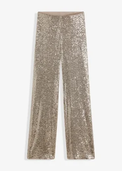 Sale Pantalón de punto con lentejuelas Mujer Pantalones