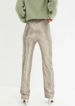 Sale Pantalón de punto con lentejuelas Mujer Pantalones
