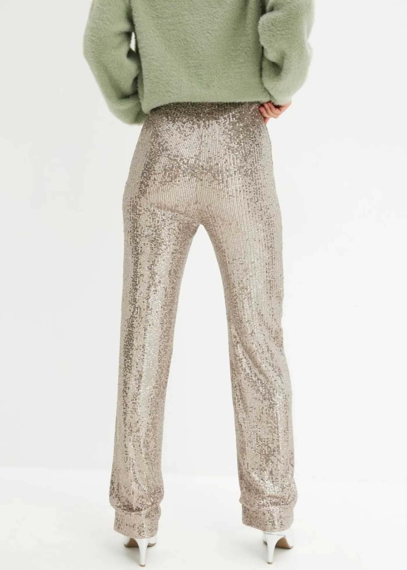 Sale Pantalón de punto con lentejuelas Mujer Pantalones