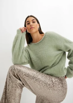 Sale Pantalón de punto con lentejuelas Mujer Pantalones