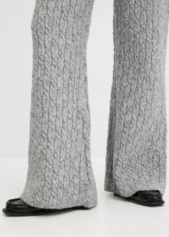 Sale Pantalón de punto con patrón trenzado Mujer Pantalones