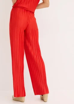 Clearance Pantalón de punto con plisado Mujer Pantalones