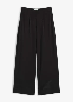 Best Pantalón de punto con ribetes de satén Mujer Pantalones