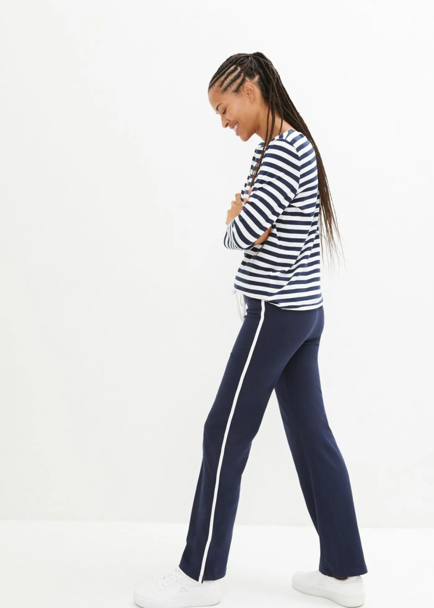 Discount Pantalón de punto de algodón con elástico Mujer Básicos|Pantalones