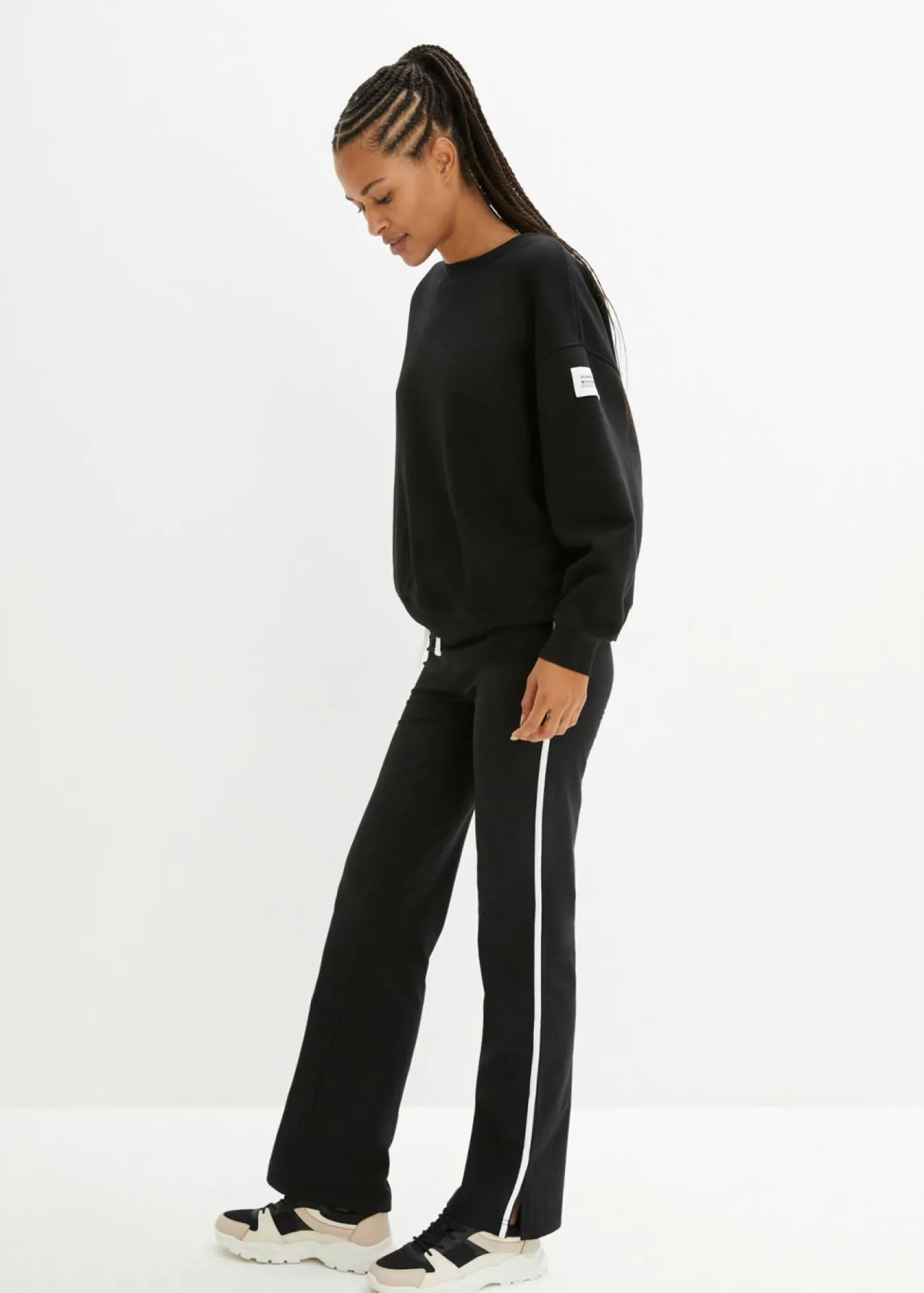Discount Pantalón de punto de algodón con elástico Mujer Básicos|Pantalones