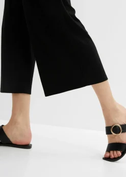 Pantalón de punto de canalé con cinturilla cómoda Mujer Pantalones