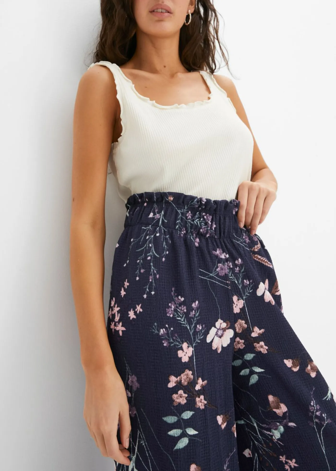 Clearance Pantalón de punto de crepé ligero Mujer Pantalones