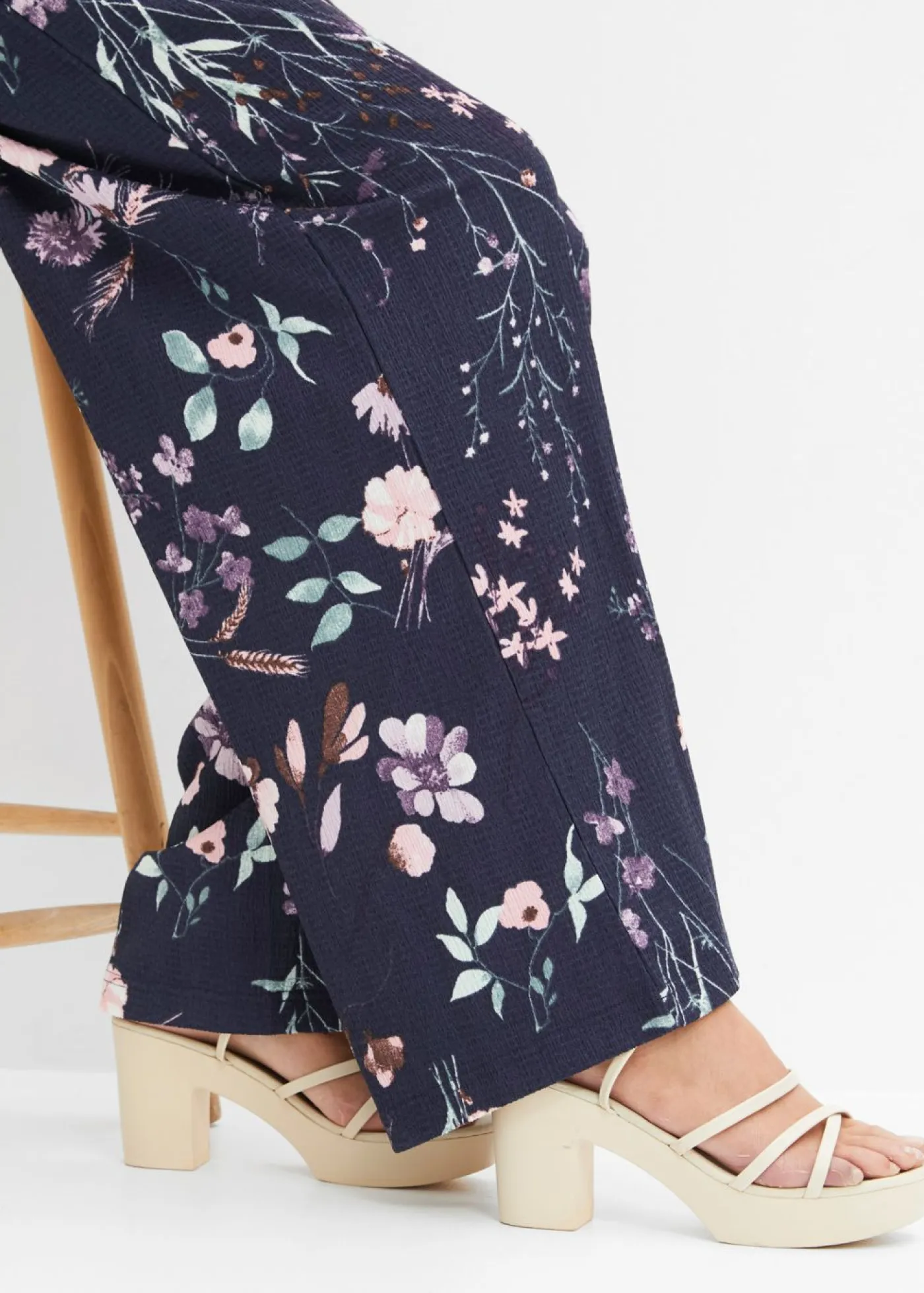 Clearance Pantalón de punto de crepé ligero Mujer Pantalones
