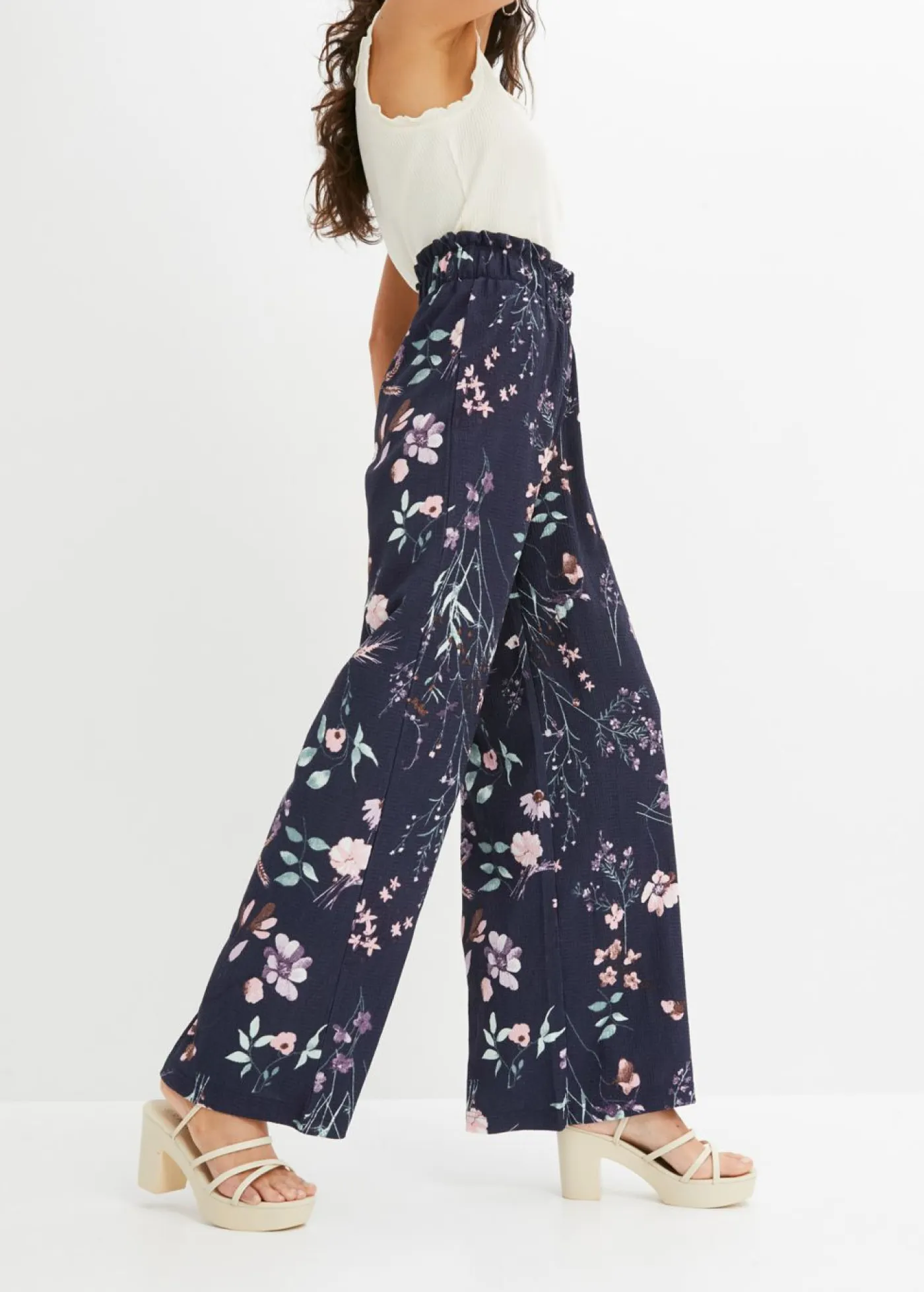 Clearance Pantalón de punto de crepé ligero Mujer Pantalones