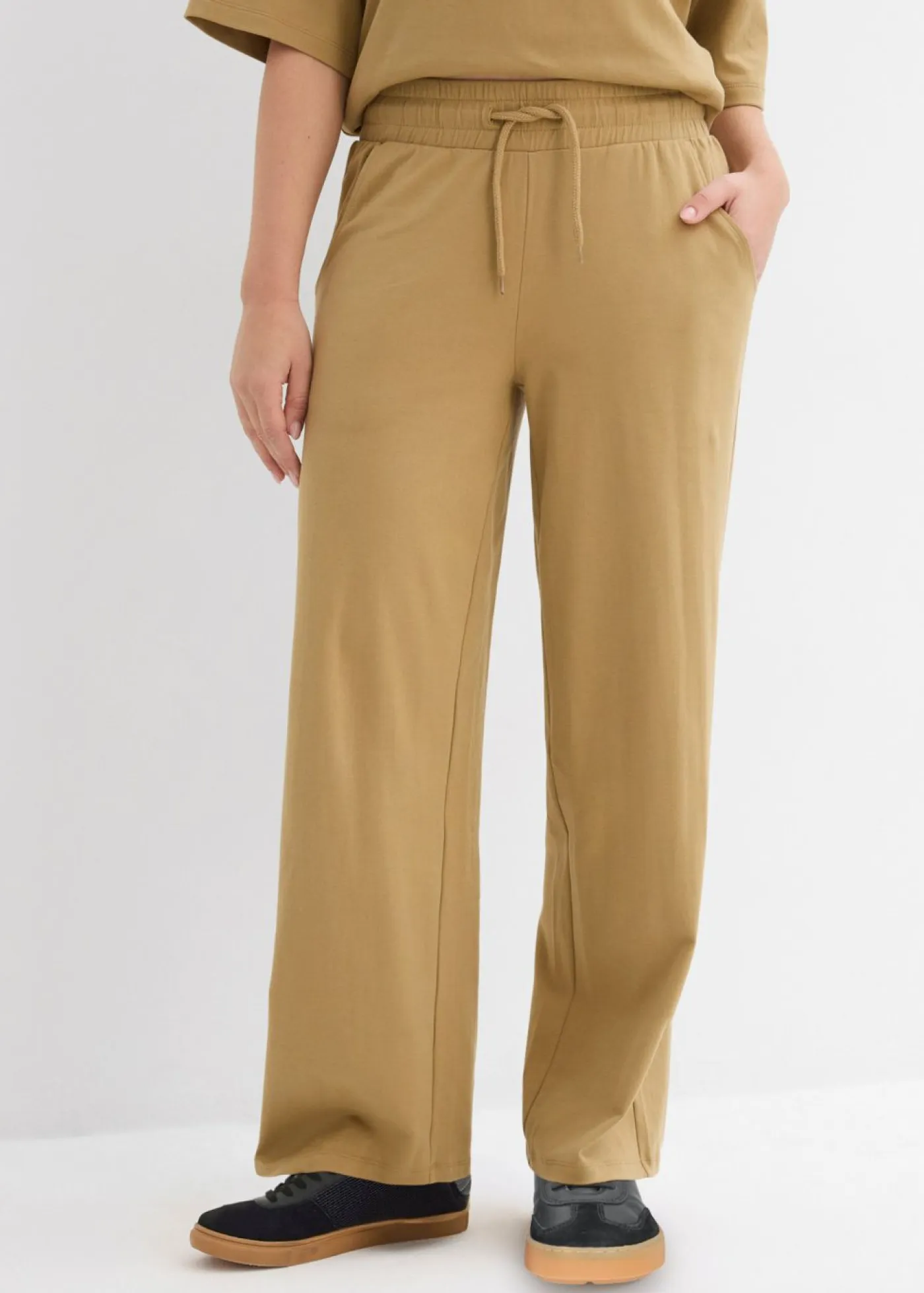 Discount Pantalón de punto de interlock Mujer Pantalones