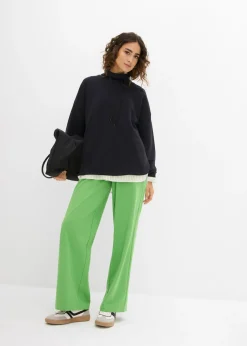 Outlet Pantalón de punto de interlock Mujer Pantalones