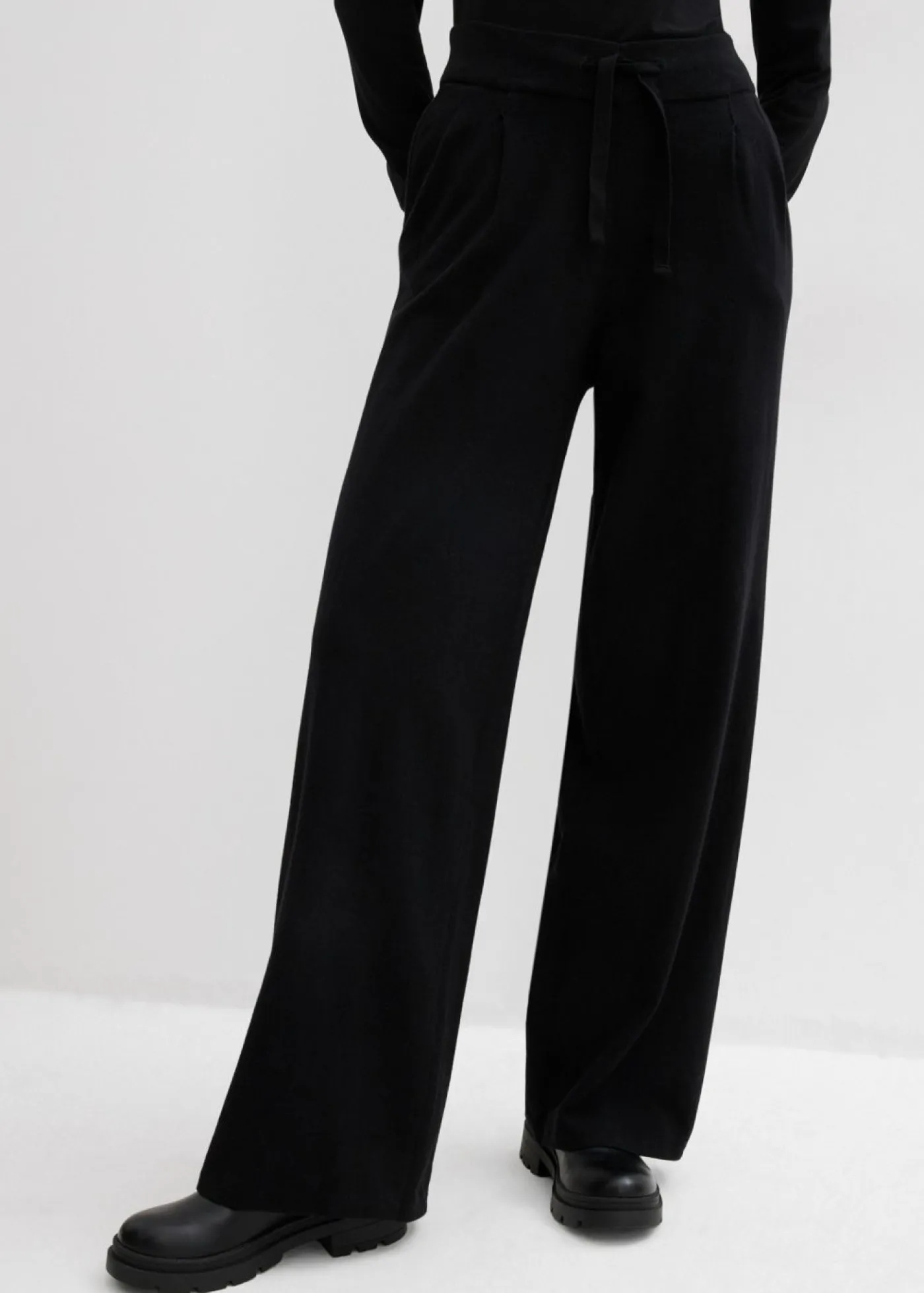 New Pantalón de punto de mezcla de cachemir suave Mujer Esenciales|Pantalones
