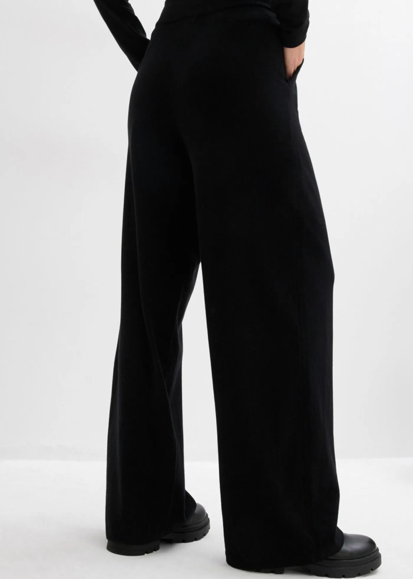 New Pantalón de punto de mezcla de cachemir suave Mujer Esenciales|Pantalones