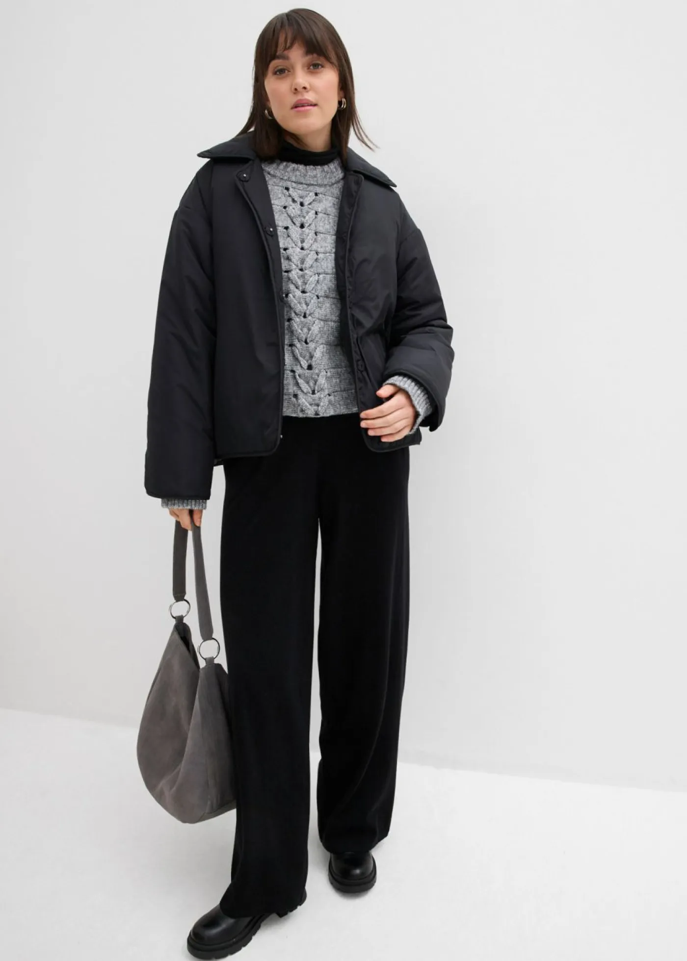 New Pantalón de punto de mezcla de cachemir suave Mujer Esenciales|Pantalones