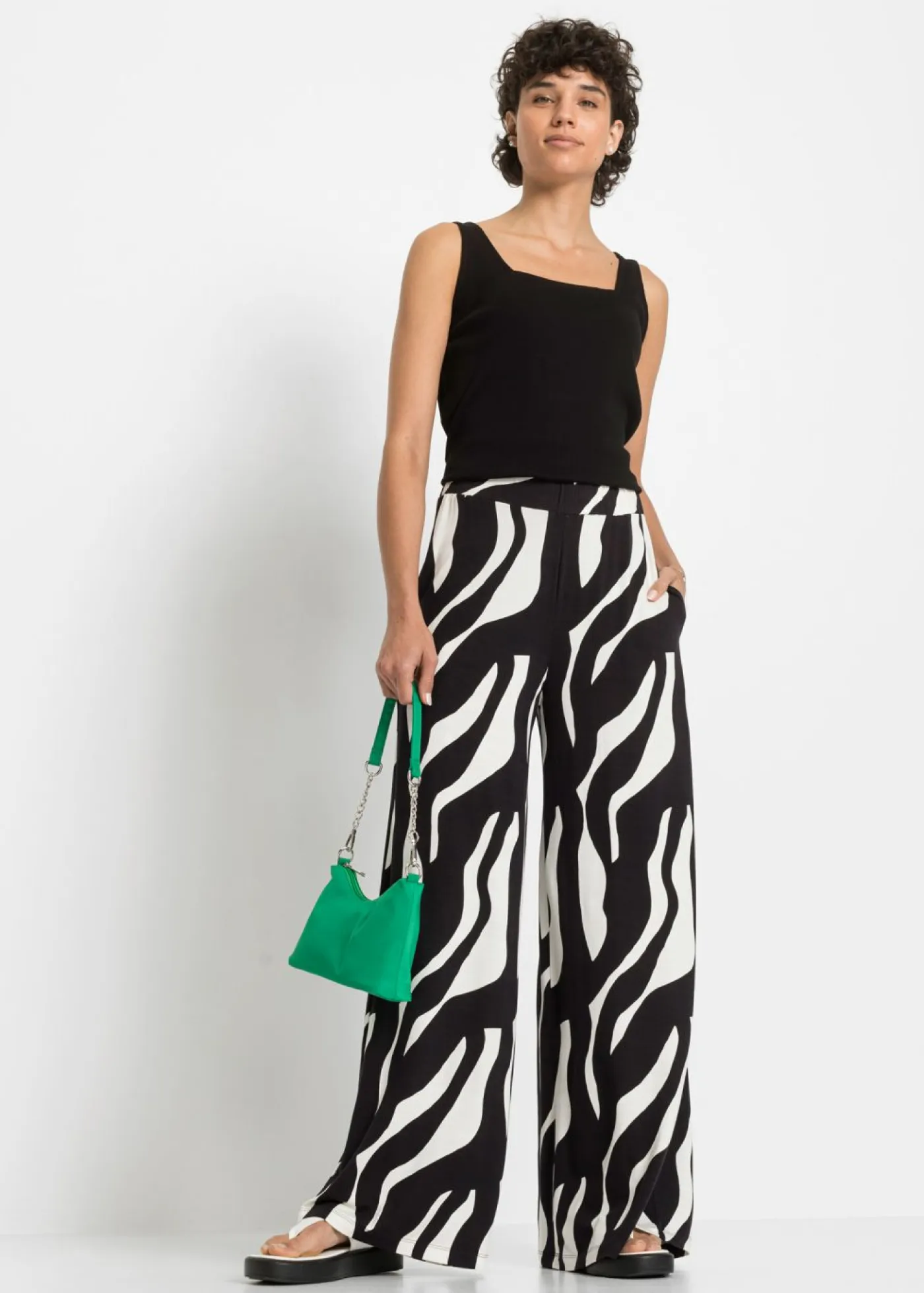 New Pantalón de punto de mezcla de viscosa suave Mujer Pantalones