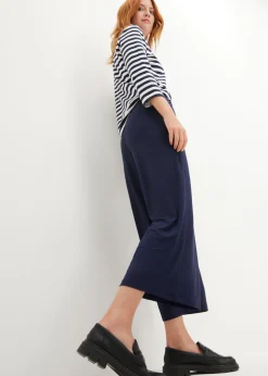 Pantalón de punto de mezcla de viscosa fluida, largo 7/8 Mujer Pantalones|Novedades