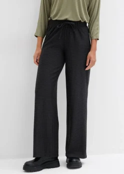 Clearance Pantalón de punto de mezcla de algodón con cordón y diseño de rayas Mujer Pantalones