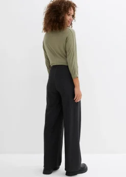 Clearance Pantalón de punto de mezcla de algodón con cordón y diseño de rayas Mujer Pantalones