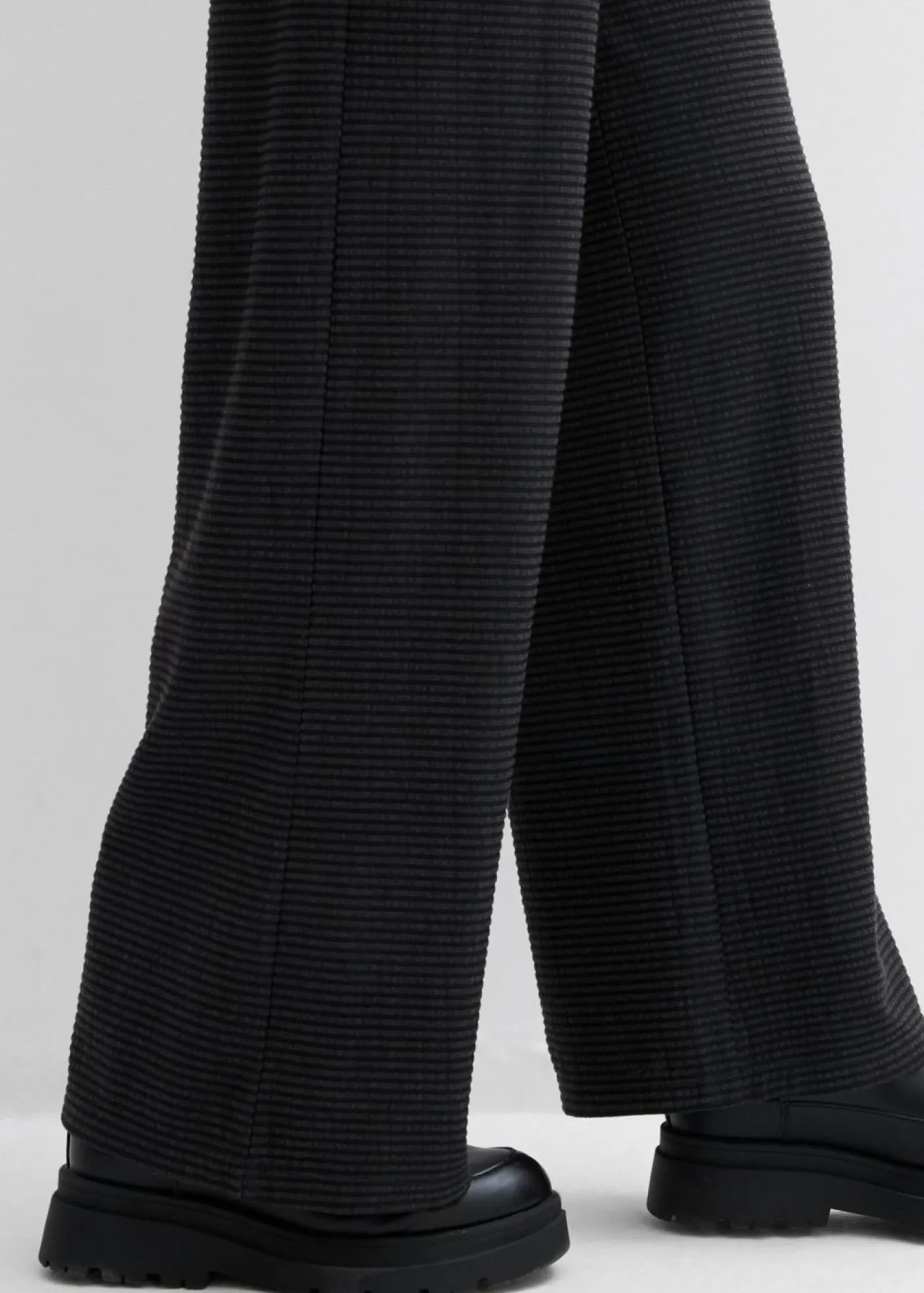Clearance Pantalón de punto de mezcla de algodón con cordón y diseño de rayas Mujer Pantalones