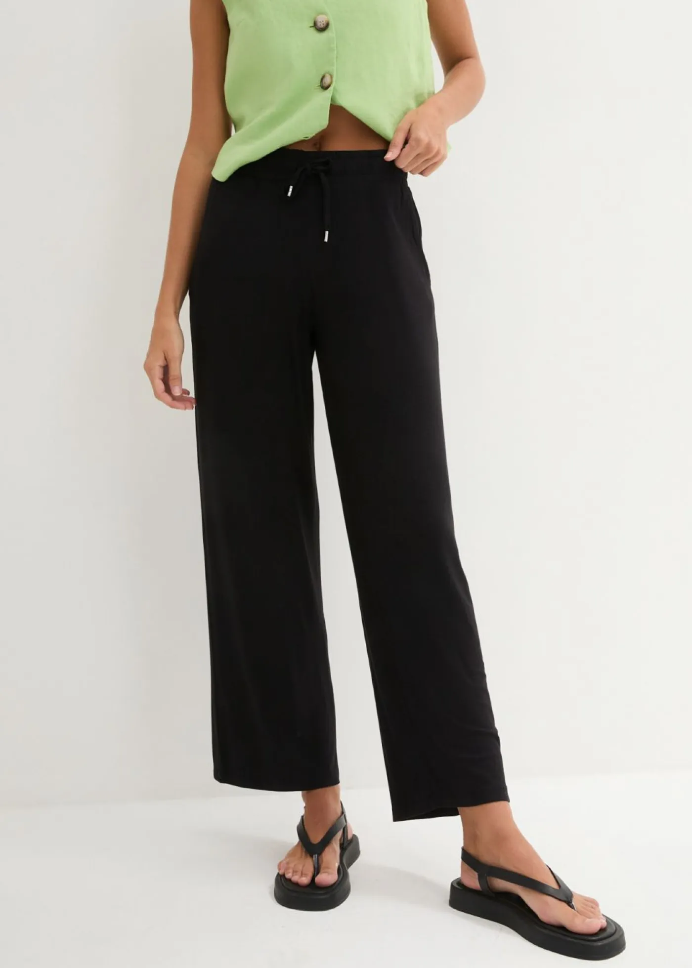 Clearance Pantalón de punto de mezcla de viscosa fluida Mujer Pantalones|Novedades