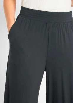 Discount Pantalón de punto de mezcla de viscosa fluida, largo 7/8 Mujer Pantalones|Novedades