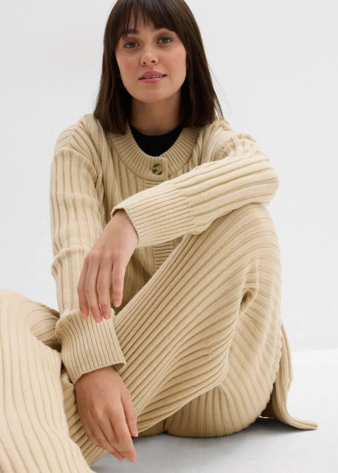 Discount Pantalón de punto de mezcla de viscosa suave Mujer Pantalones