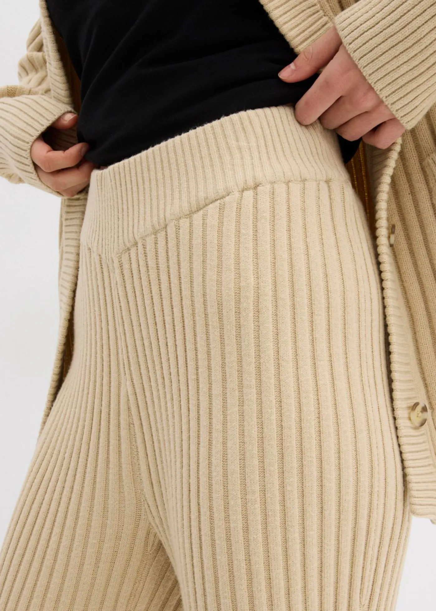 Discount Pantalón de punto de mezcla de viscosa suave Mujer Pantalones