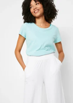 Hot Pantalón de punto de mezcla de viscosa fluida, largo 7/8 Mujer Pantalones|Novedades