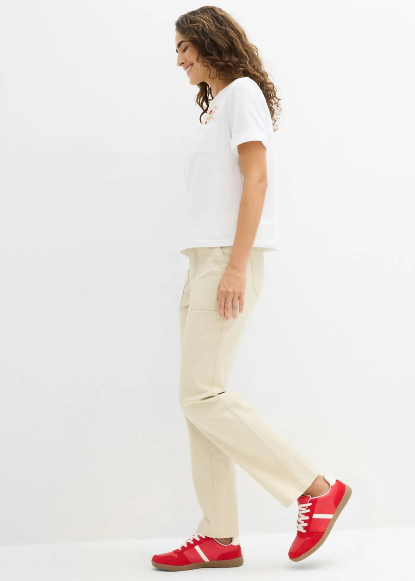 Hot Pantalón de sarga acortado Mujer Tallas Pequeñas|Pantalones