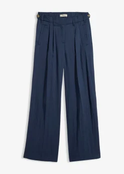 Hot Pantalón de sarga con ajuste en la cintura Mujer Pantalones|Novedades